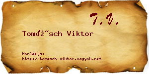 Tomásch Viktor névjegykártya